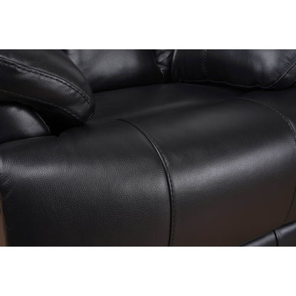 Davin Fauteuil inclinable manuel en cuir véritable, dossier haut, pieds repose-pieds extensibles, marron.