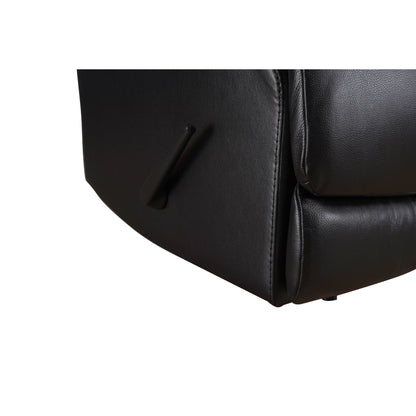 Davin Fauteuil inclinable manuel en cuir véritable, dossier haut, pieds repose-pieds extensibles, marron.