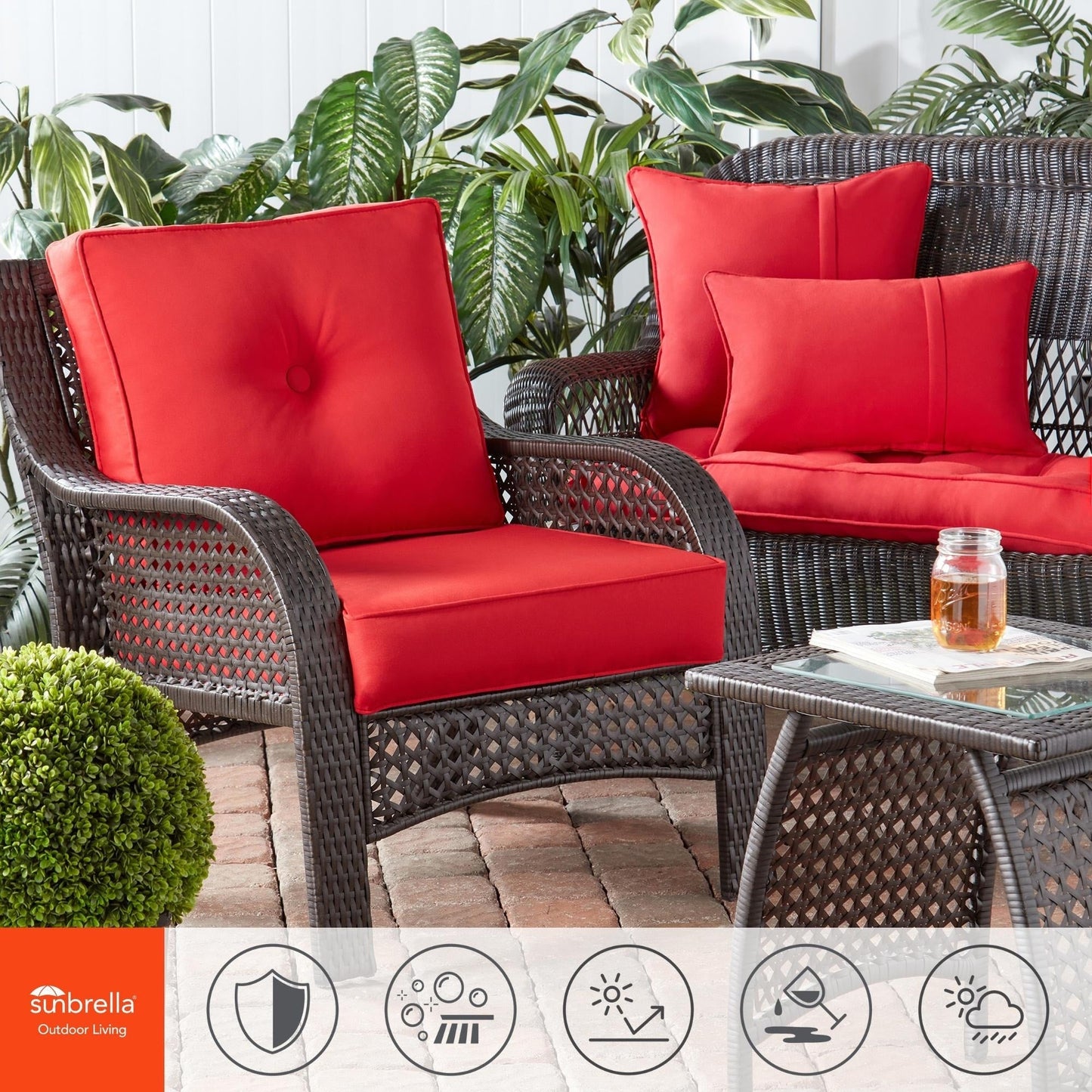Ensemble de coussins d'extérieur Sunbrella Premium pour assise profonde, 2 pièces