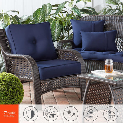 Ensemble de coussins d'extérieur Sunbrella Premium pour assise profonde, 2 pièces
