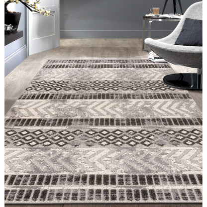 World Rug Gallery Distressed Geometric Indoor/Outdoor Area Rug
