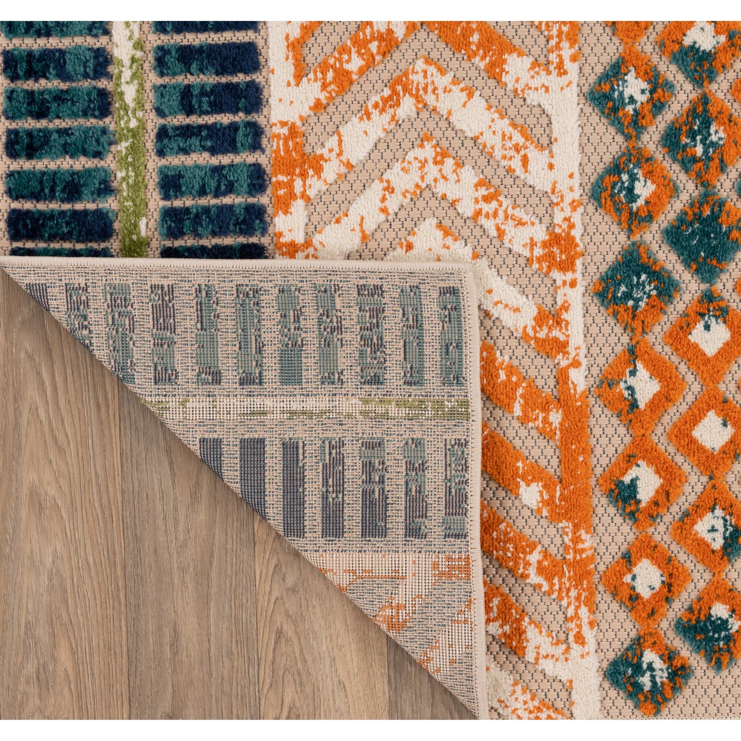 World Rug Gallery Distressed Geometric Indoor/Outdoor Area Rug