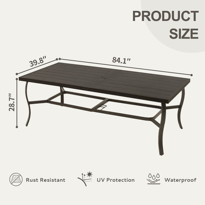 EGEIROS LIFE AluLux Ensemble de repas de patio en aluminium 9 pièces avec 2 chaises pivotantes, 6 chaises de repas et coussins lavables