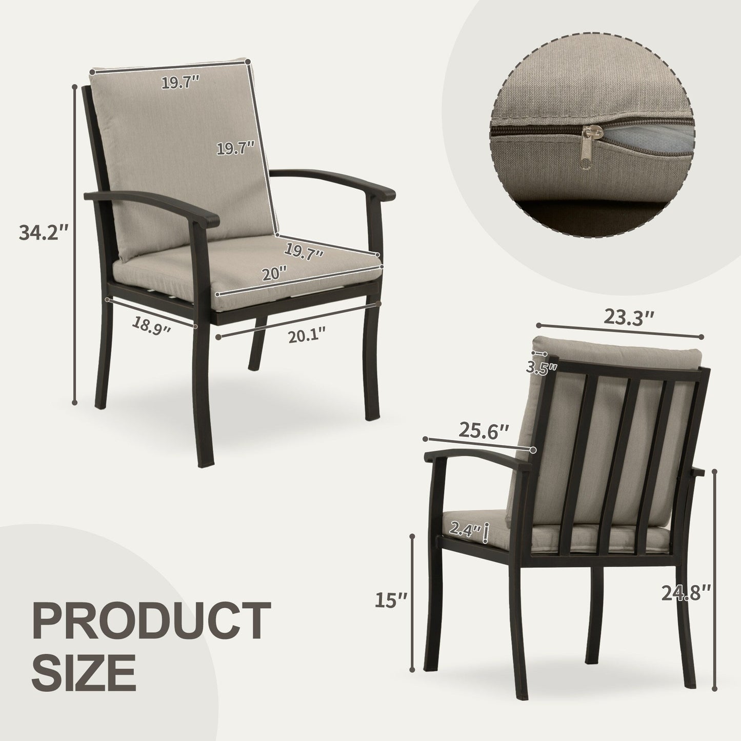 EGEIROS LIFE AluLux Ensemble de repas de patio en aluminium 9 pièces avec 2 chaises pivotantes, 6 chaises de repas et coussins lavables