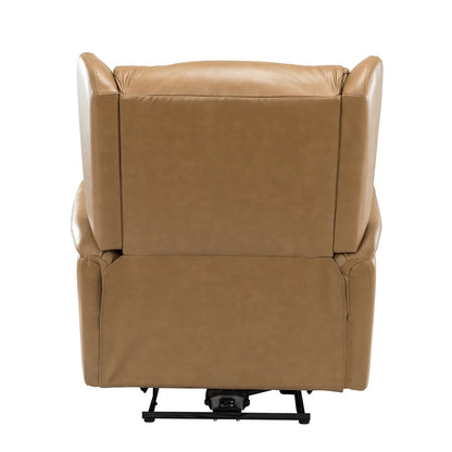 Fauteuil inclinable électrique en cuir véritable Eduardo avec port USB, lot de 2
