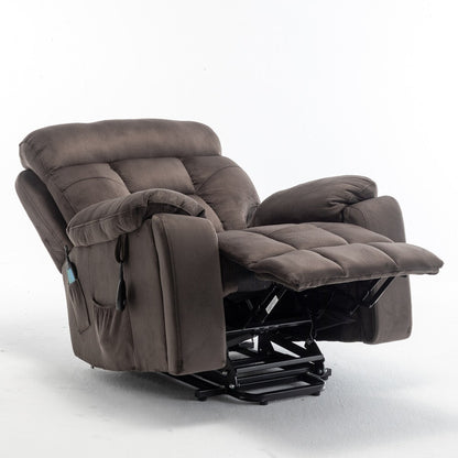 Fauteuil releveur électrique inclinable avec massage et chauffage.