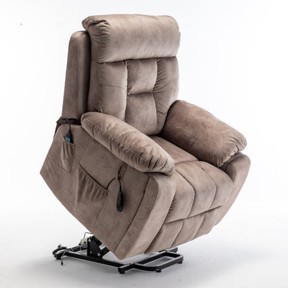 Fauteuil releveur électrique inclinable avec massage et chauffage.