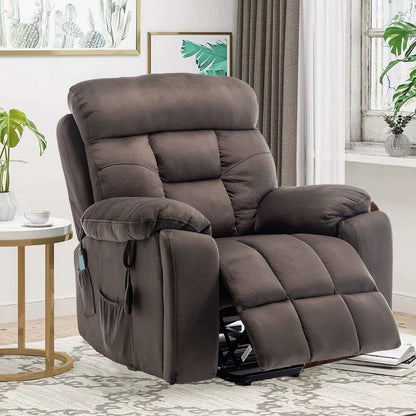 Fauteuil releveur électrique inclinable avec massage et chauffage.
