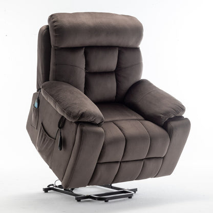 Fauteuil releveur électrique inclinable avec massage et chauffage.