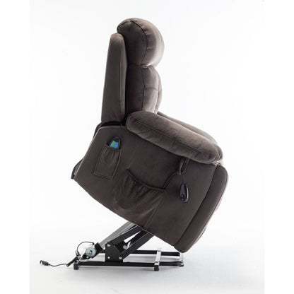 Fauteuil releveur électrique inclinable avec massage et chauffage.