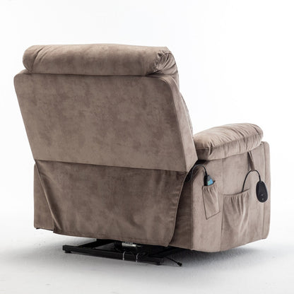 Fauteuil releveur électrique inclinable avec massage et chauffage.