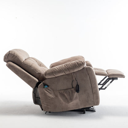 Fauteuil releveur électrique inclinable avec massage et chauffage.