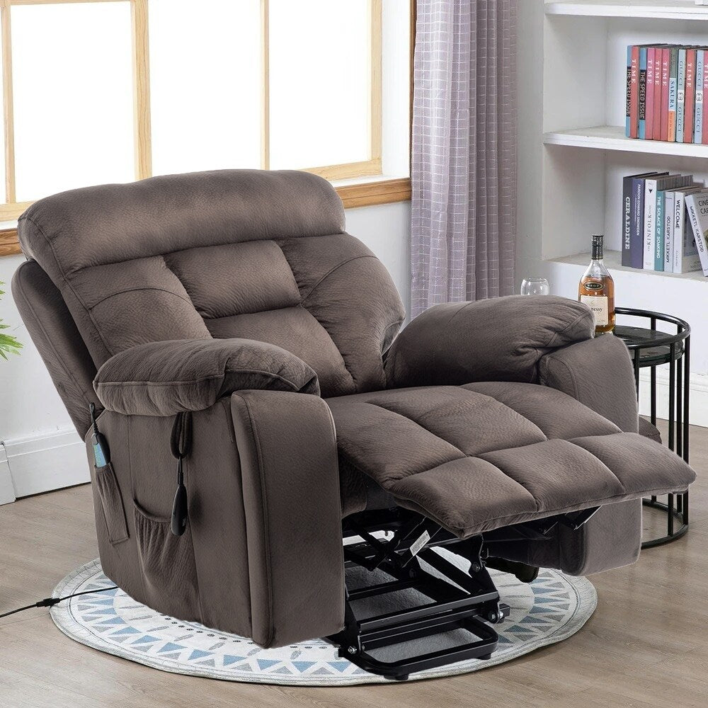 Fauteuil releveur électrique inclinable avec massage et chauffage.