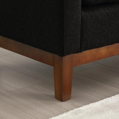 Tabouret-banc capitonné élégant de 53,5 pouces avec pieds en bois et coussins de soutien.