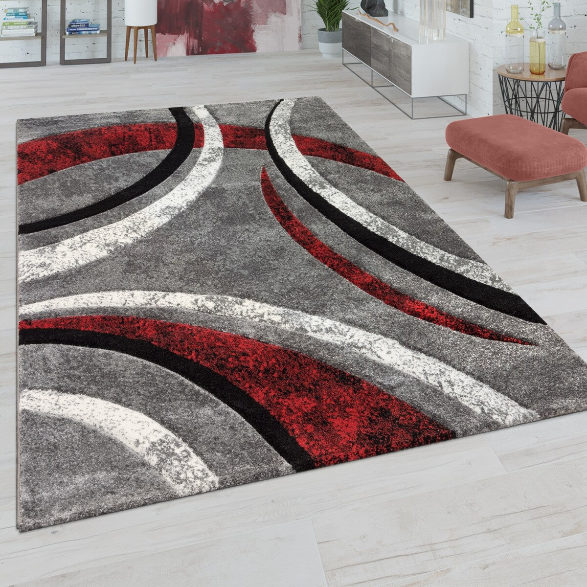 Modern Area Rug for Living Room Abstract Design