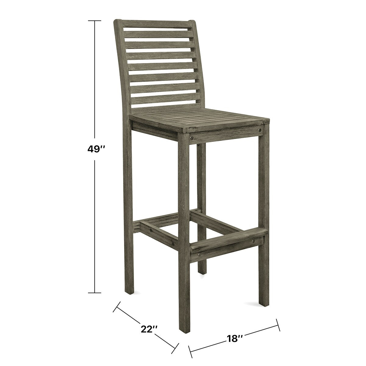 Ensemble table de bar et chaises en bois Emilio
