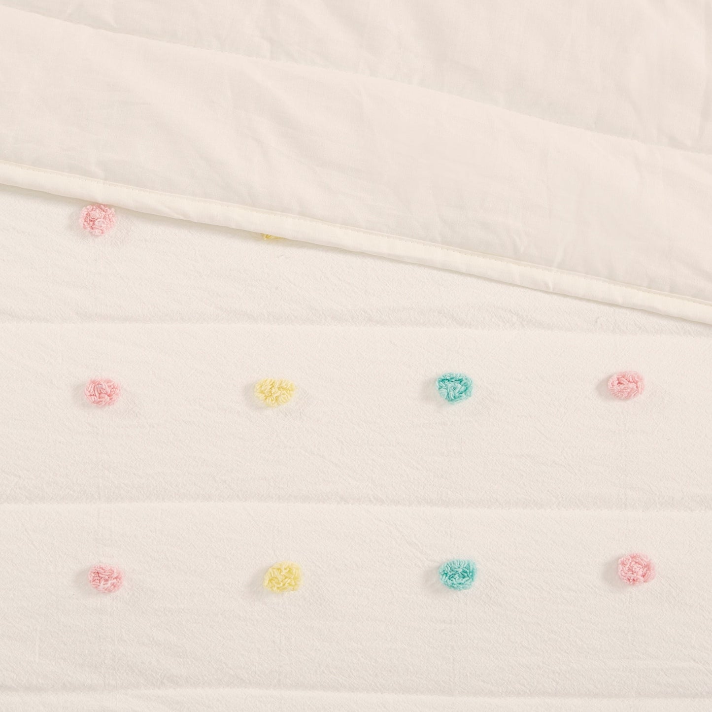 Intelligent Design Kids Ensley Pom Pom Cotton Jacquard Quilt Set with Throw Pillows