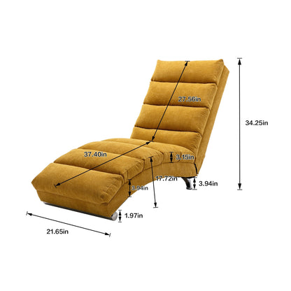 Chaise longue de massage ergonomique en lin, inclinable, capitonnée, avec fonction lit, télécommande et 5 modes de vibration.