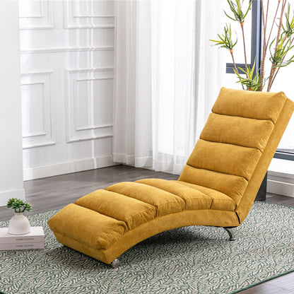 Chaise longue de massage ergonomique en lin, inclinable, capitonnée, avec fonction lit, télécommande et 5 modes de vibration.