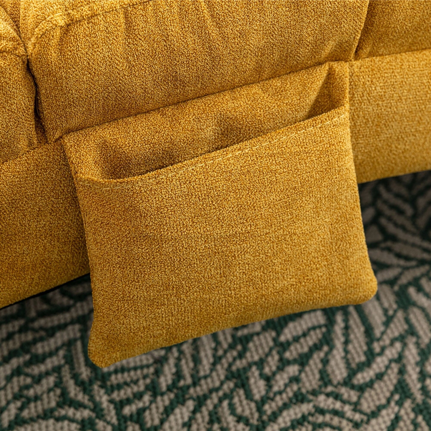 Chaise longue de massage ergonomique en lin, inclinable, capitonnée, avec fonction lit, télécommande et 5 modes de vibration.