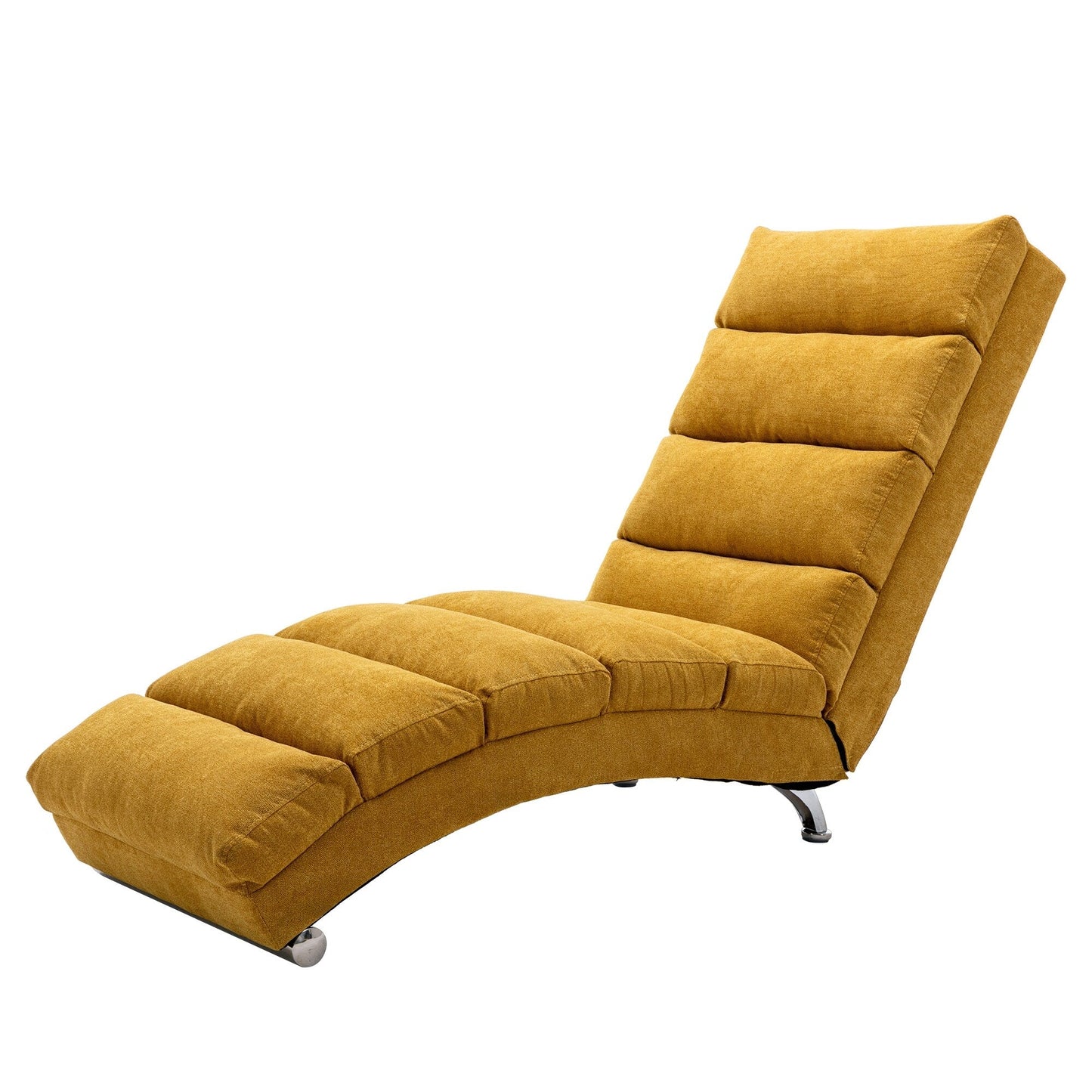 Chaise longue de massage ergonomique en lin, inclinable, capitonnée, avec fonction lit, télécommande et 5 modes de vibration.