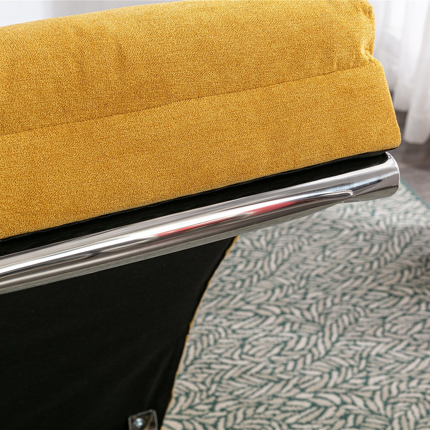 Chaise longue de massage ergonomique en lin, inclinable, capitonnée, avec fonction lit, télécommande et 5 modes de vibration.