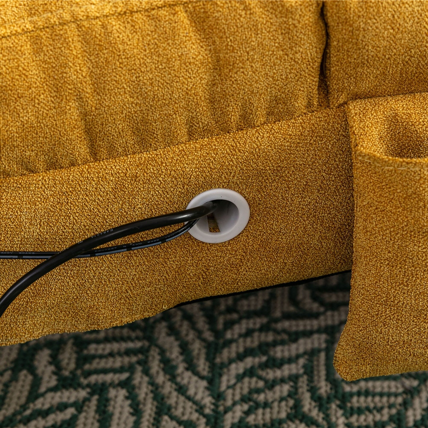 Chaise longue de massage ergonomique en lin, inclinable, capitonnée, avec fonction lit, télécommande et 5 modes de vibration.