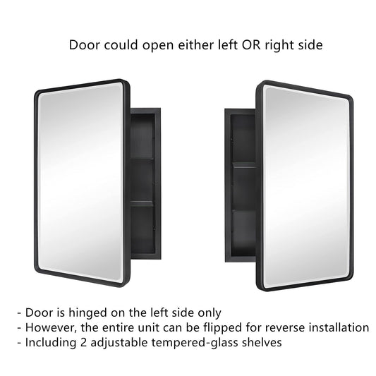 TEHOME Armoires à pharmacie de salle de bain encastrées en métal style farmhouse avec miroir