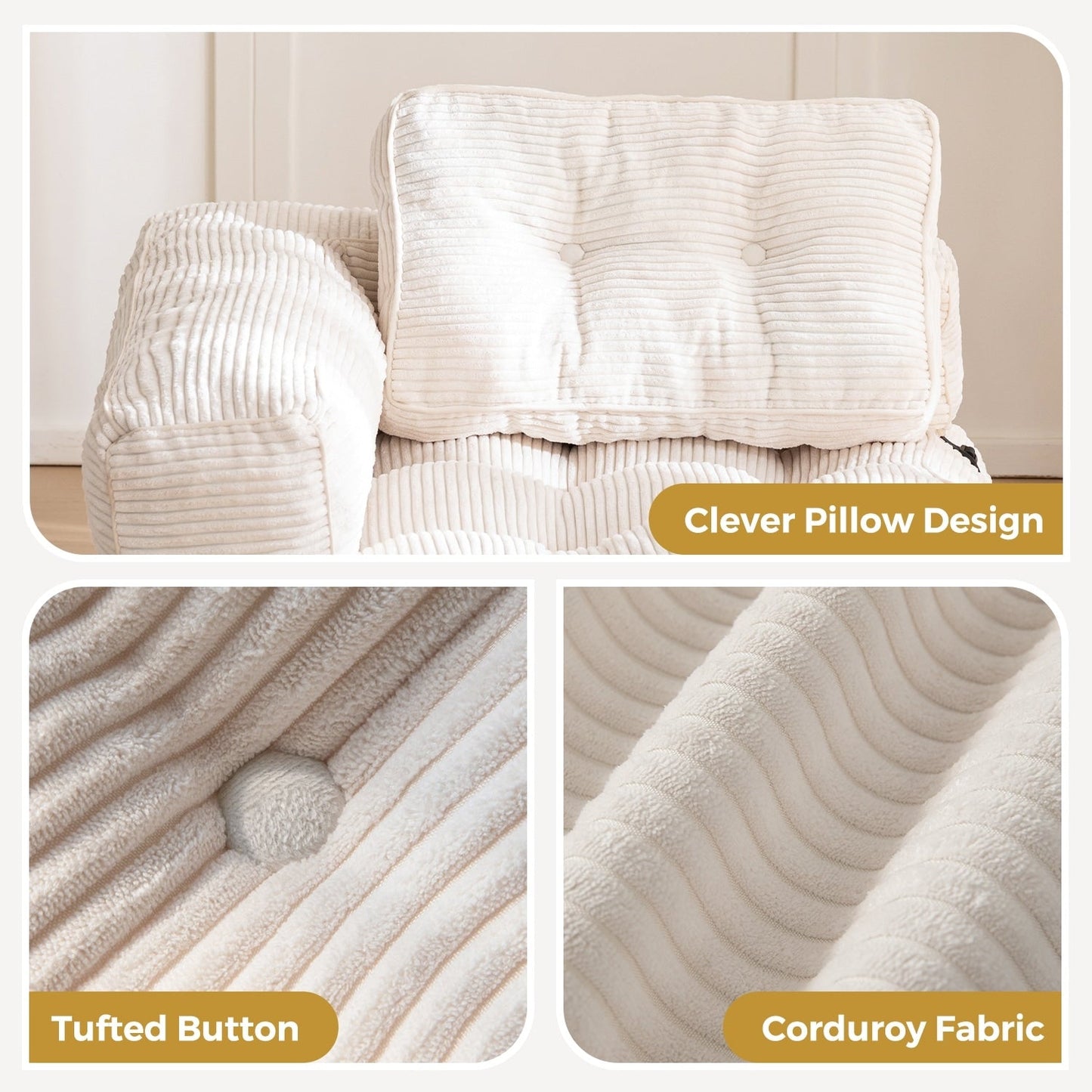 Canapé-lit pliable, canapé de sol en forme de L