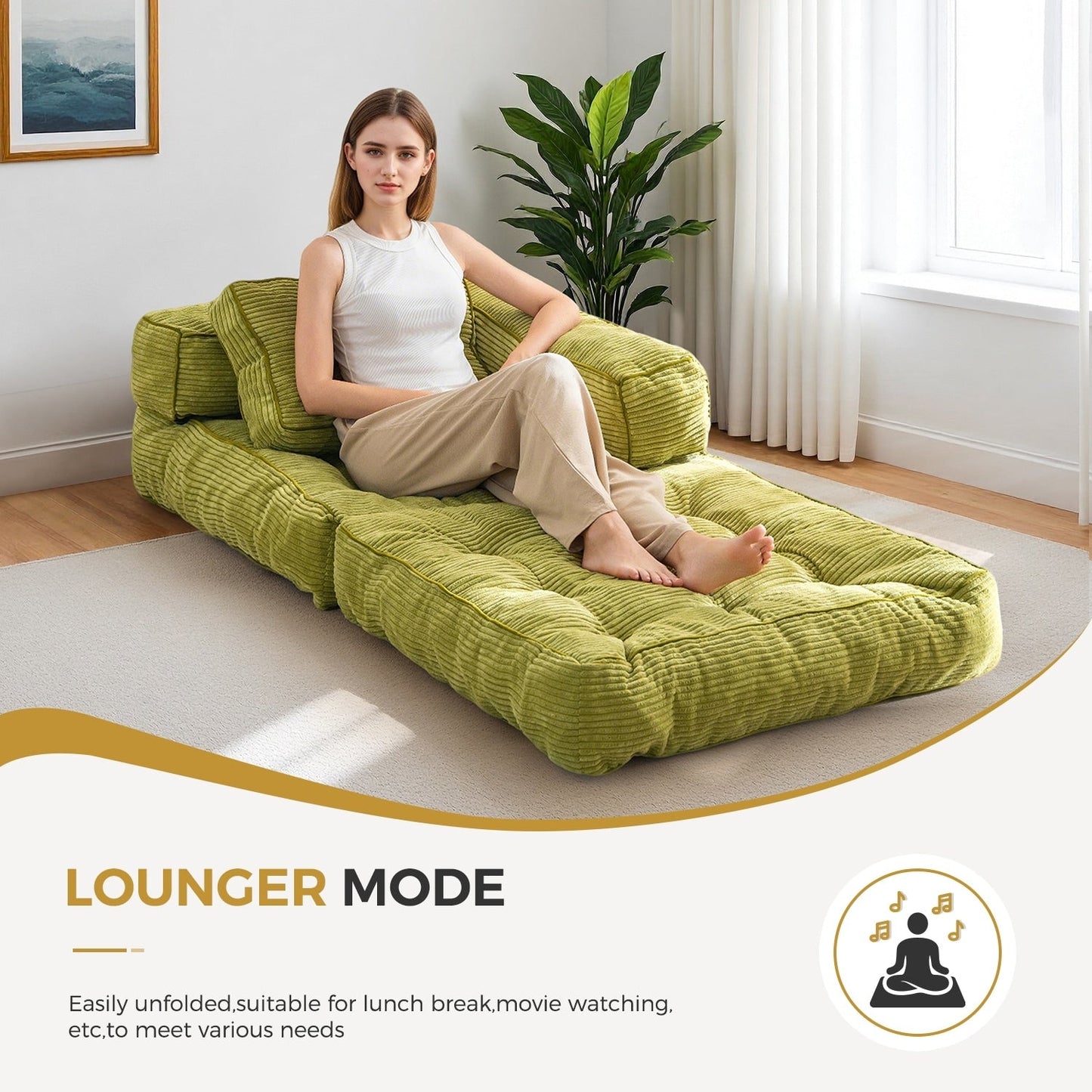 Canapé-lit pliable, canapé de sol en forme de L