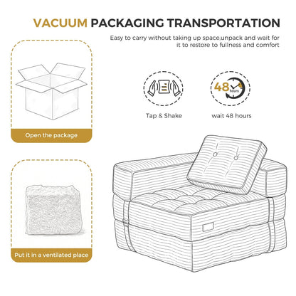 Canapé-lit pliable, canapé de sol en forme de L