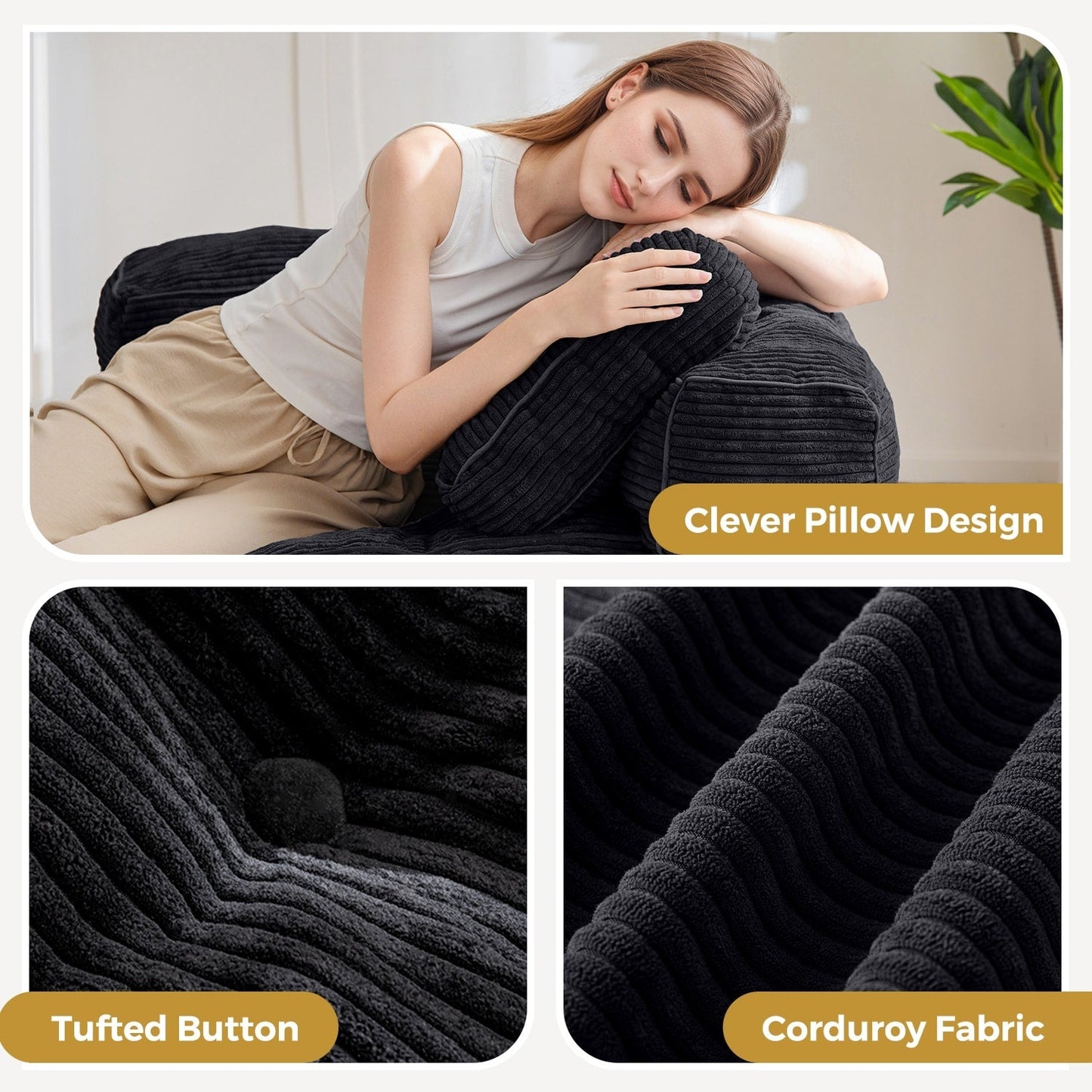 Canapé-lit pliable, canapé de sol en forme de L