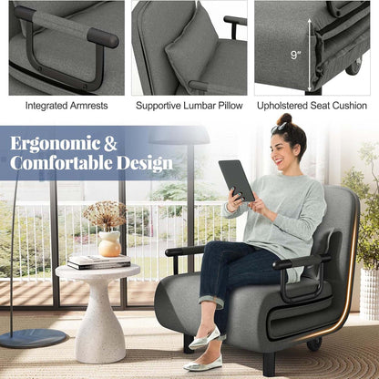 Fauteuil de lit escamotable convertible avec dossier réglable