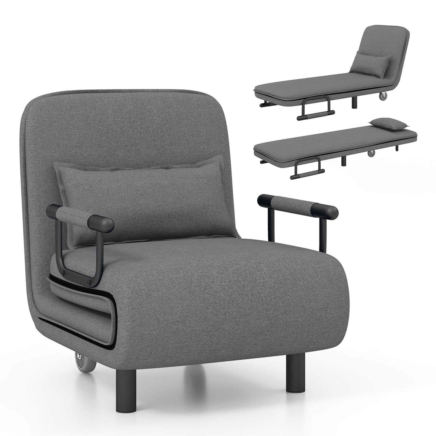 Fauteuil de lit escamotable convertible avec dossier réglable