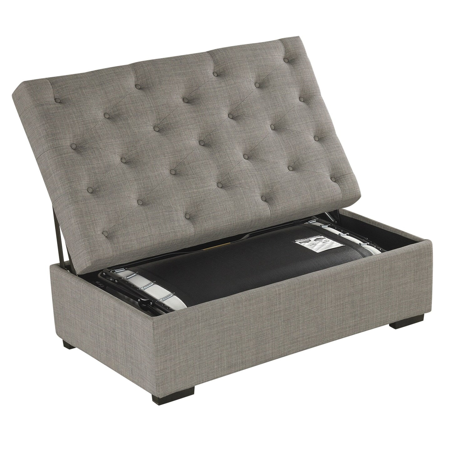 Canapé-lit pliable, pouf 49.6 avec canapé-lit pliable, pouf convertible avec fonction lit avec matelas à mémoire de forme et design capitonné.