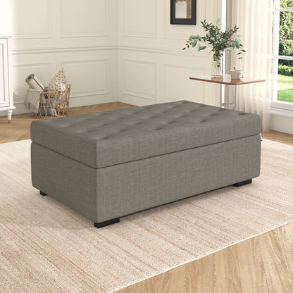 Canapé-lit pliable, pouf 49.6 avec canapé-lit pliable, pouf convertible avec fonction lit avec matelas à mémoire de forme et design capitonné.