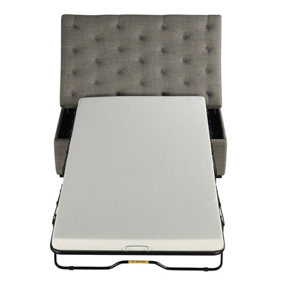 Canapé-lit pliable, pouf 49.6 avec canapé-lit pliable, pouf convertible avec fonction lit avec matelas à mémoire de forme et design capitonné.