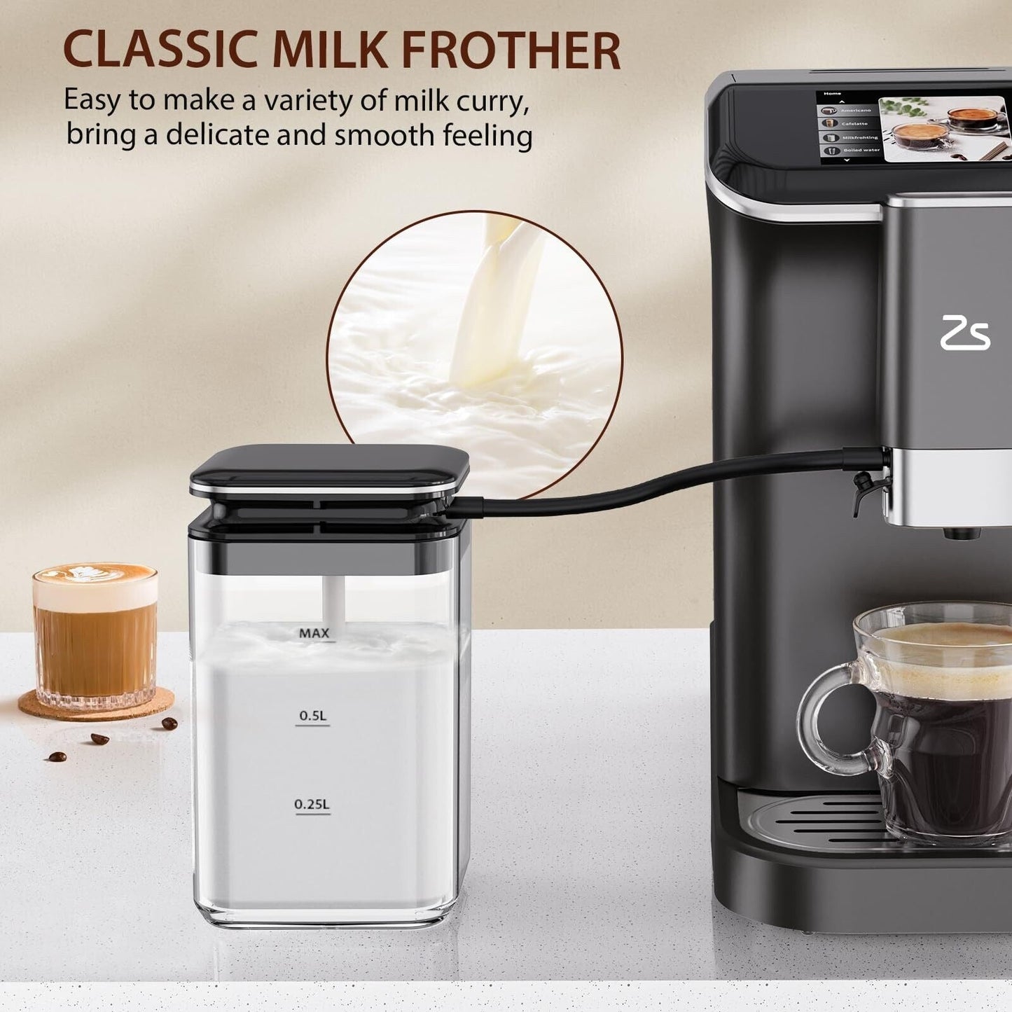 Fully Automatic Espresso Machine with Automatic Milk Frother