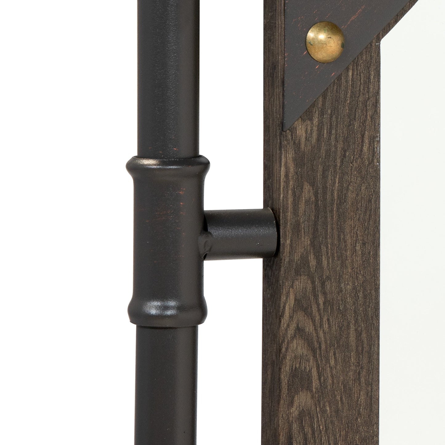 Miroir mural suspendu en métal Revo Industrial de 78 cm (31 pouces) de Furniture of America