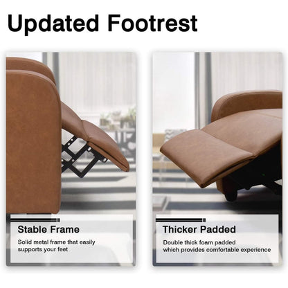 Canapé-lit inclinable en cuir PU Furniwell avec assise et dossier rembourrés.