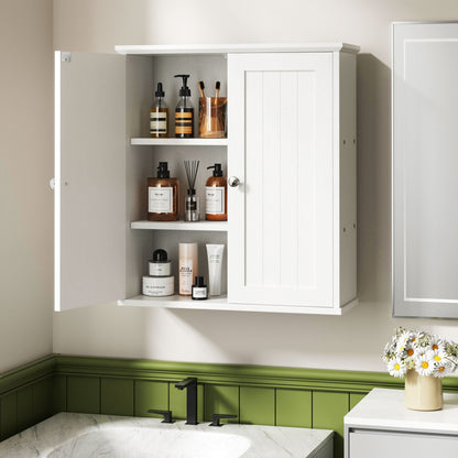 Futzca Bathroom Cabinet Wall Mounted, Storage Cabinet with Doors and Shelves