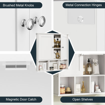 Futzca Bathroom Cabinet Wall Mounted, Storage Cabinet with Doors and Shelves