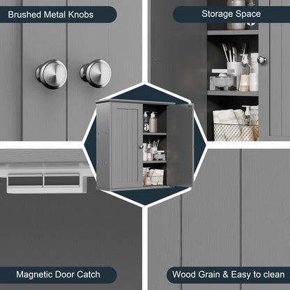 Futzca Bathroom Cabinet Wall Mounted, Storage Cabinet with Doors and Shelves