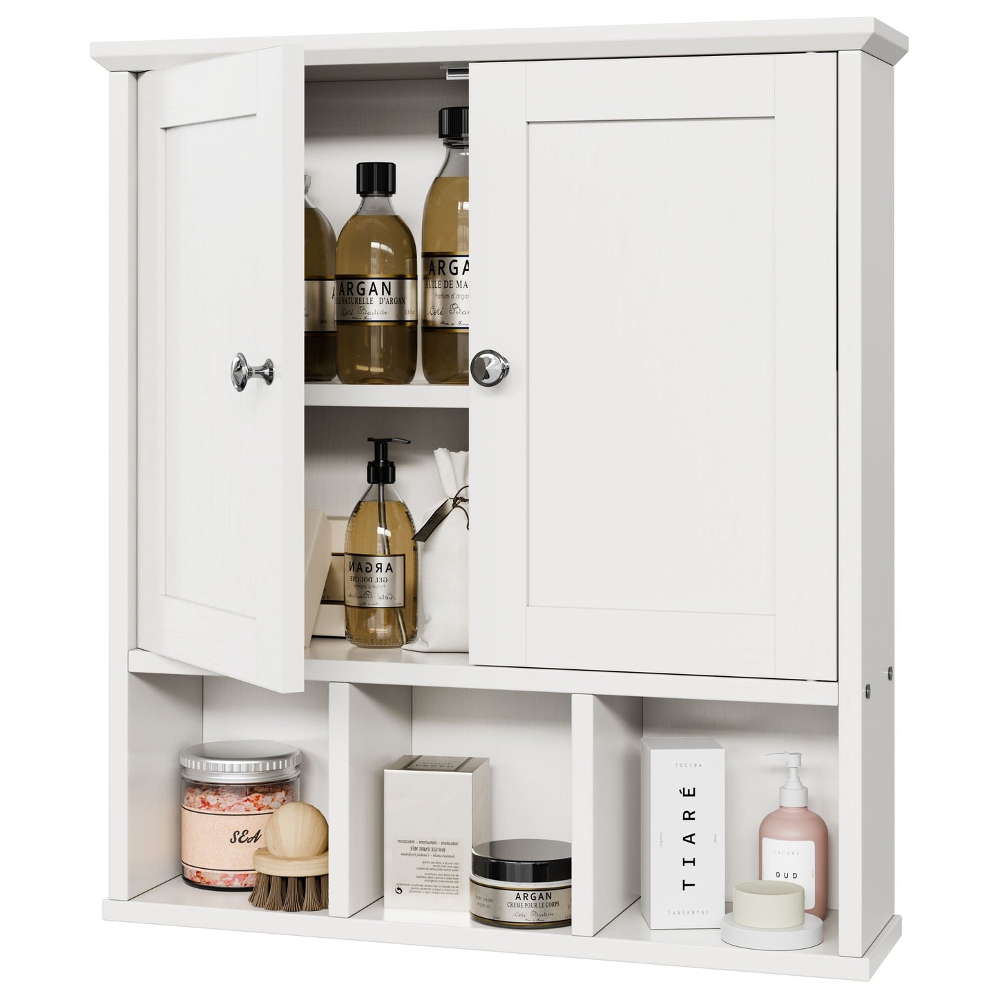 Futzca Bathroom Cabinet Wall Mounted, Storage Cabinet with Doors and Shelves
