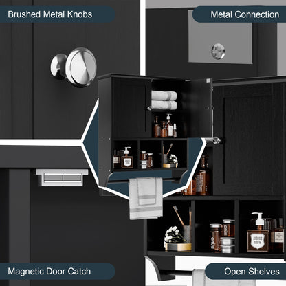 Futzca Bathroom Cabinet Wall Mounted, Storage Cabinet with Doors and Shelves