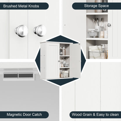 Futzca Bathroom Cabinet Wall Mounted, Storage Cabinet with Doors and Shelves