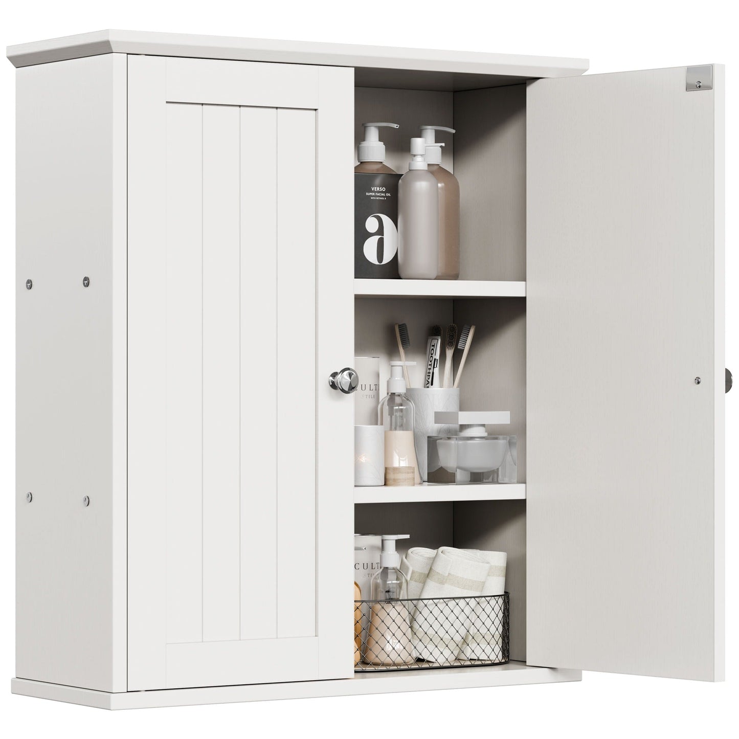 Futzca Bathroom Cabinet Wall Mounted, Storage Cabinet with Doors and Shelves