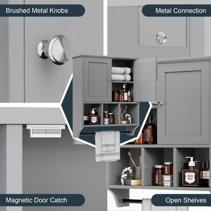Futzca Bathroom Cabinet Wall Mounted, Storage Cabinet with Doors and Shelves