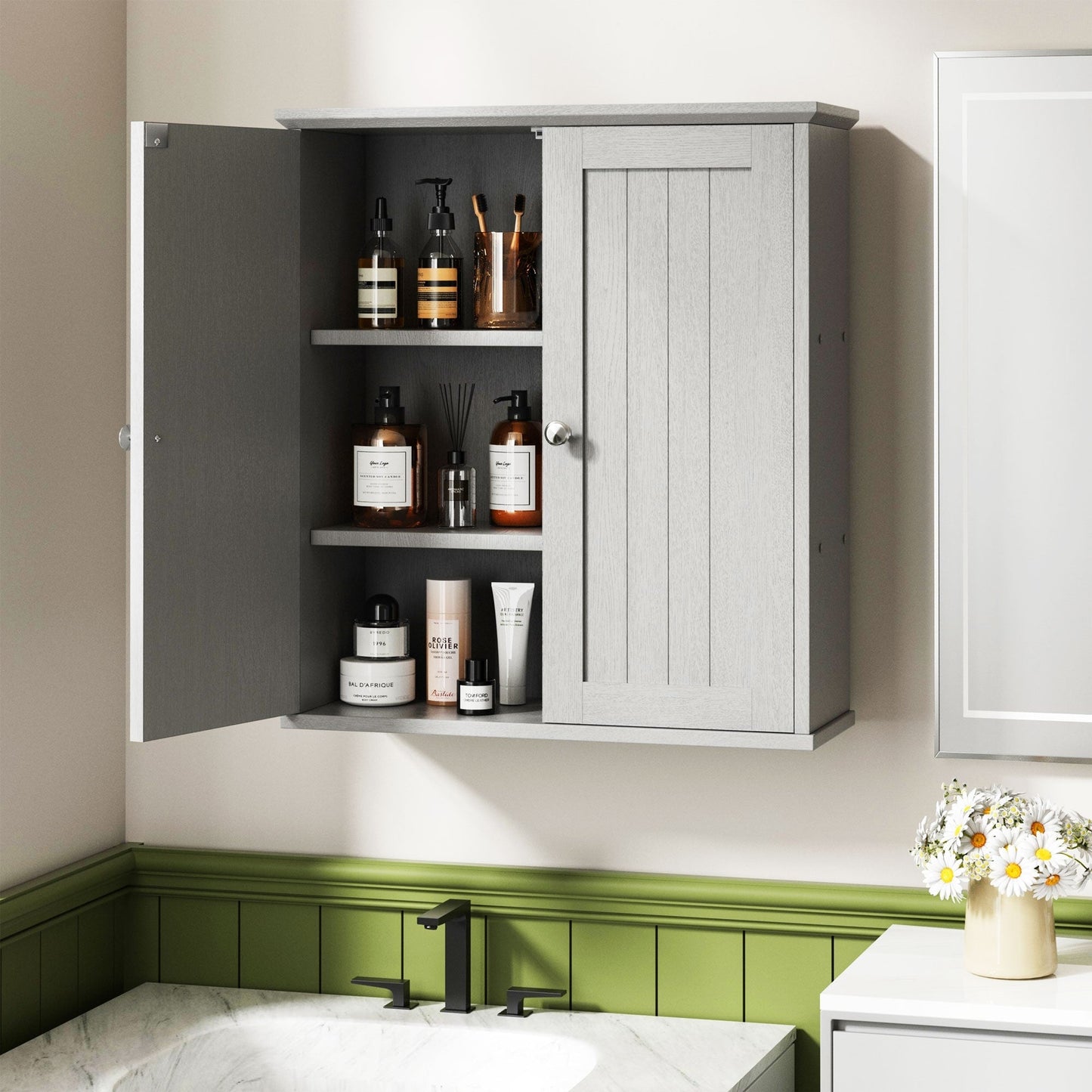 Futzca Bathroom Cabinet Wall Mounted, Storage Cabinet with Doors and Shelves