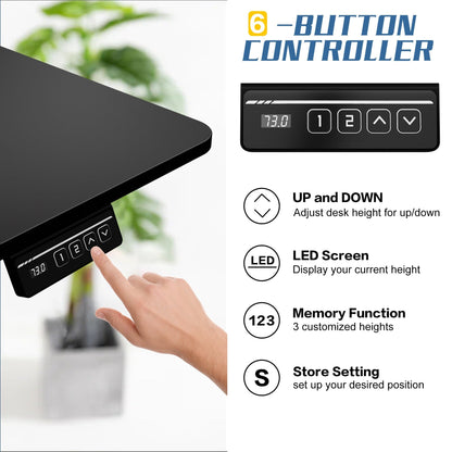 Futzca Height Adjustable Electric Standing Desk Sit Stand Computer Stand up Desk with Splice Board